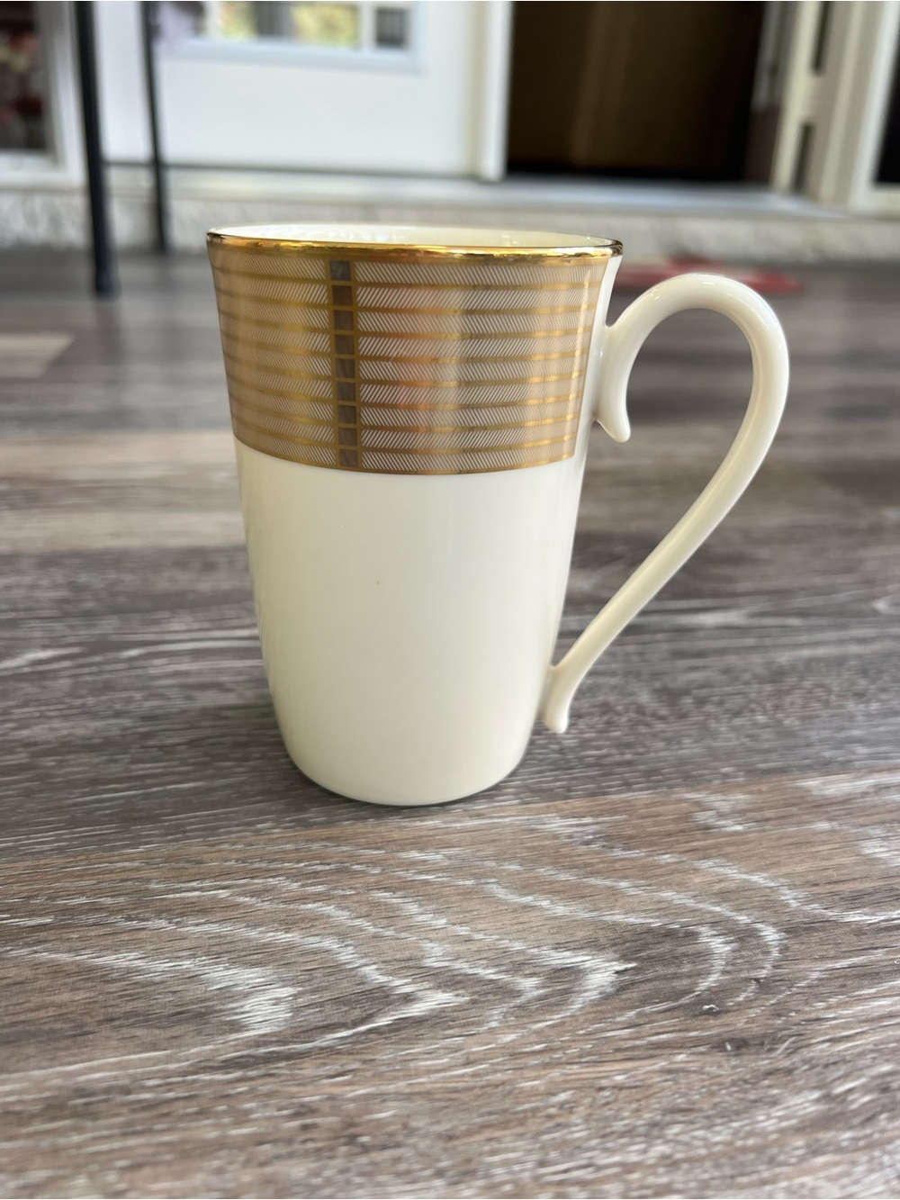 Lenox Cream Porcelain Mug with Gold Band Accents